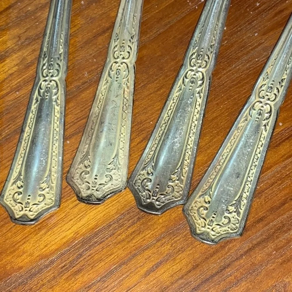 HBC9 Pat’d Set of Six Silver Plate Dessert Forks Vintage
